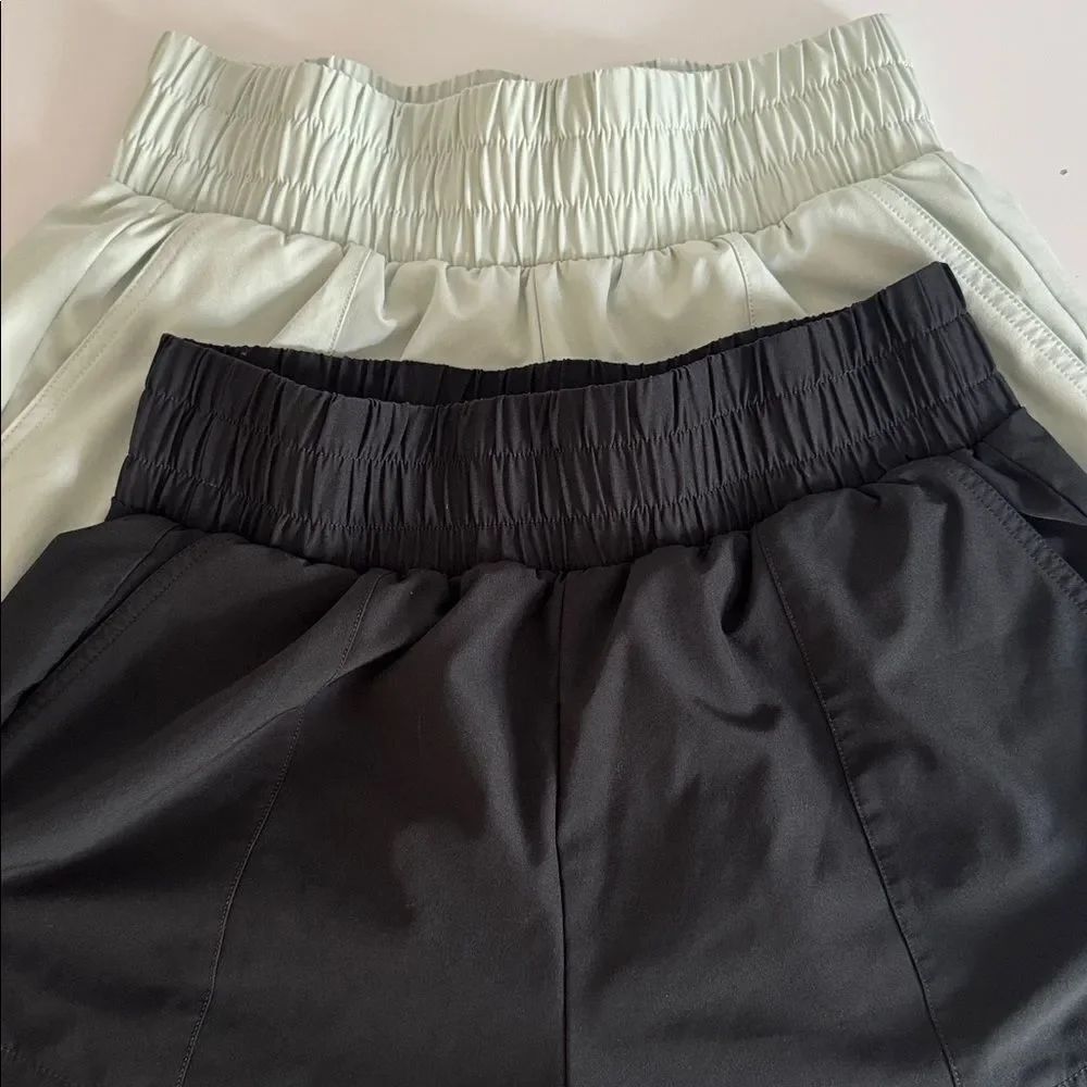 Abercrombie & Fitch High Waist Black and Light green Shorts EUC - Picture 2 of 4